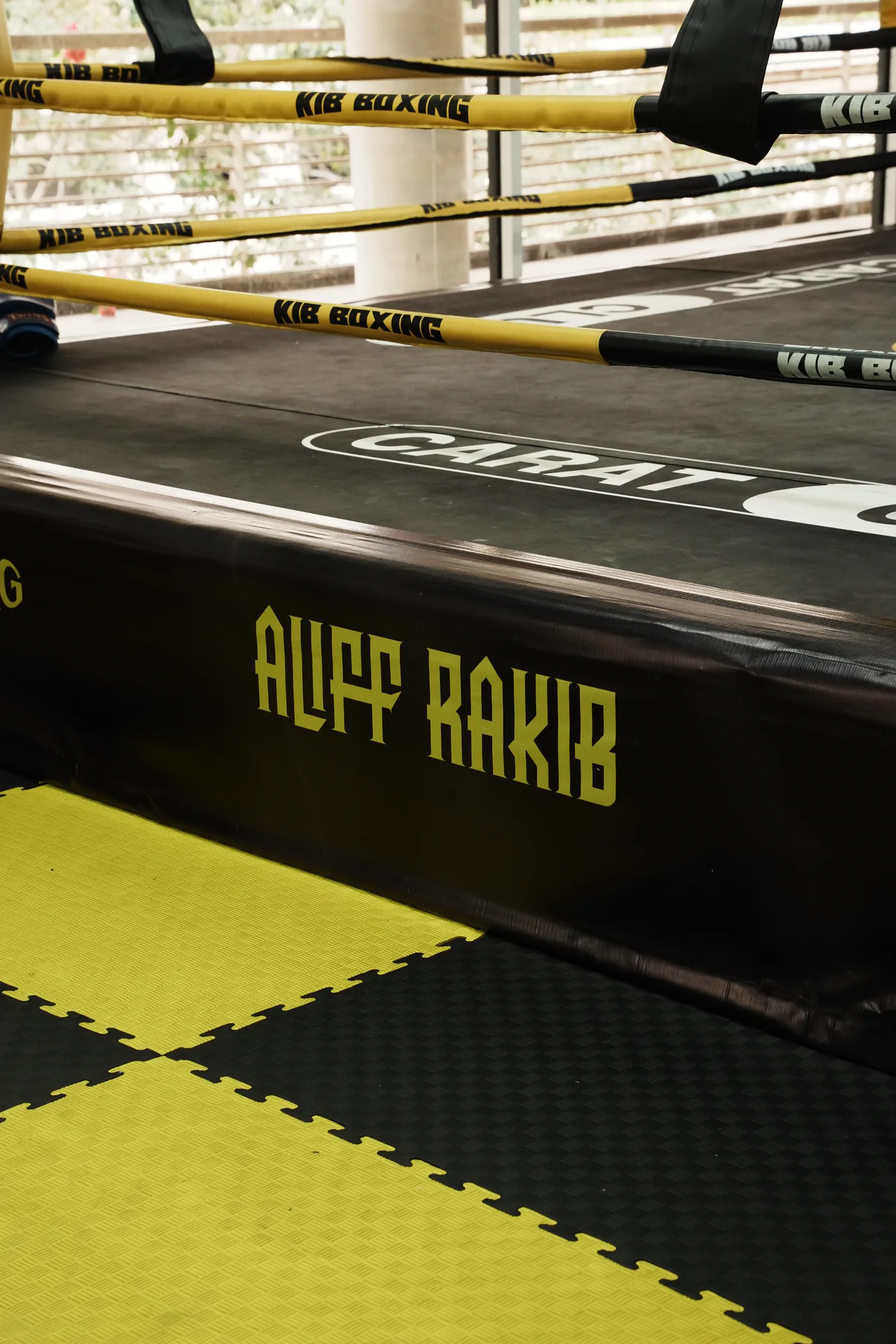 KIB GYM ring and yellow training floor